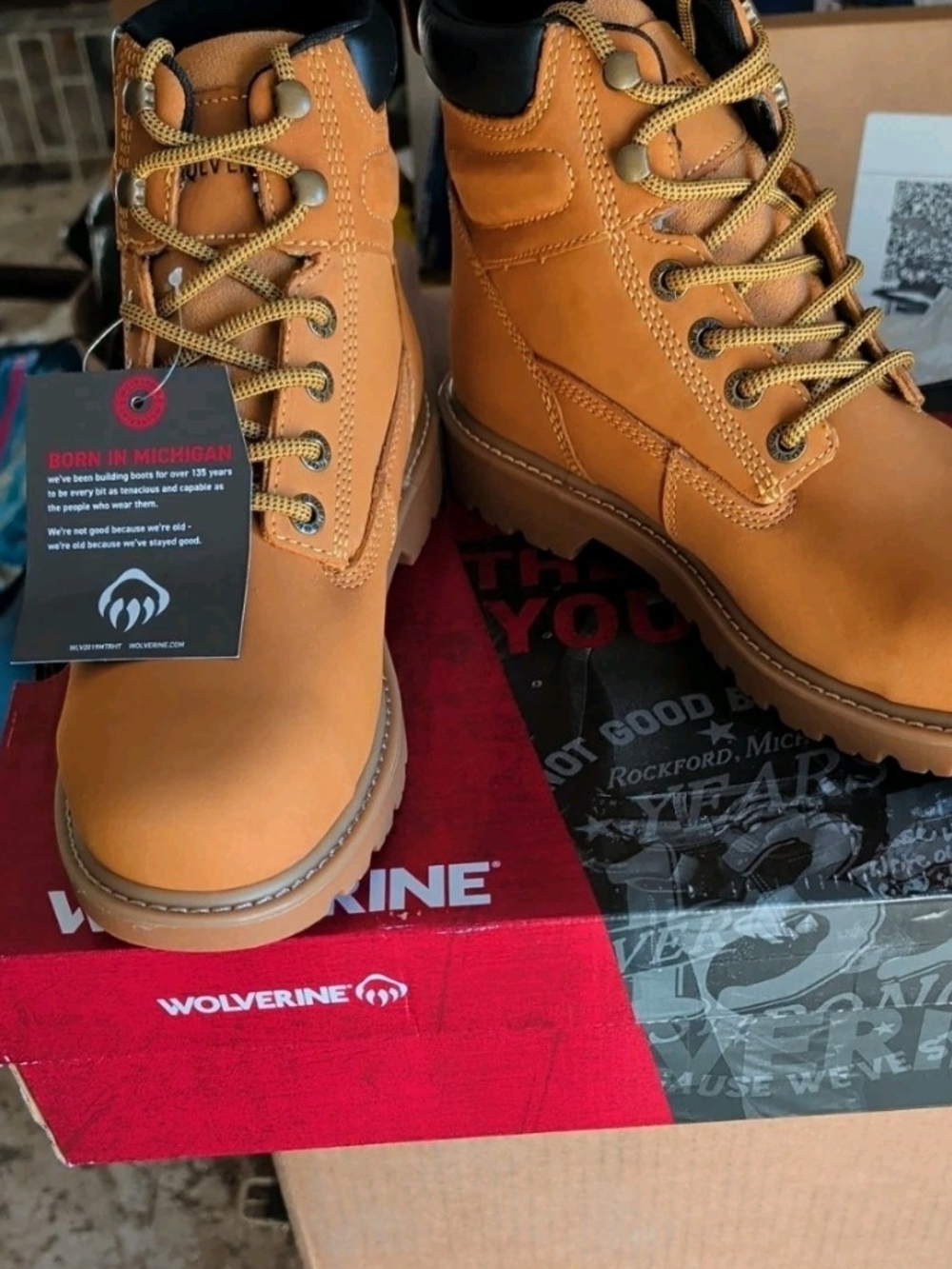 Wolverine Wheat Lace-Up Work Boots - Tan
